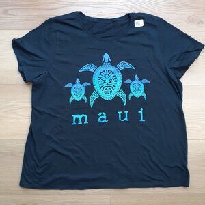 Maui Sea Turtles Art - New Women's 3X Black T-Shirt